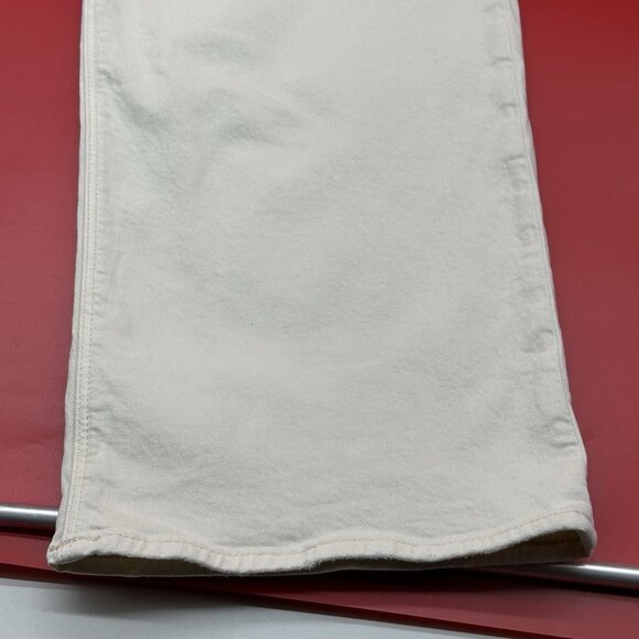 American Eagle Stovepipe Size 16 Ivory Ecru Denim Stretch High-Waisted Jeans - Picture 4 of 16